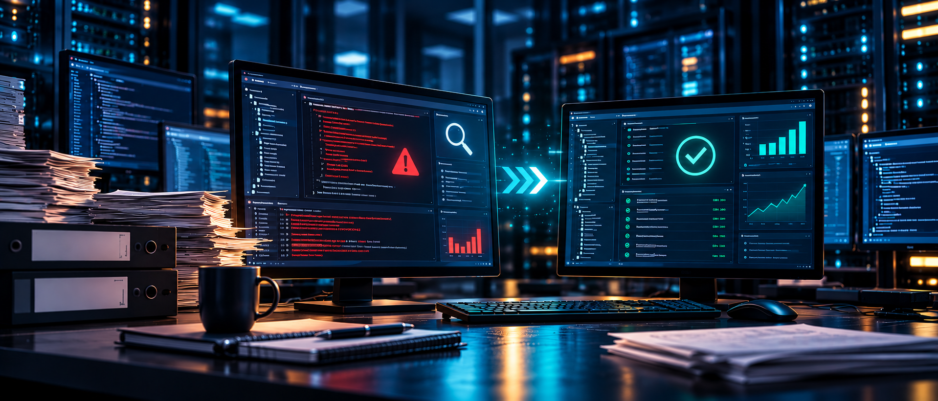 Conceptual illustration of software fault
         diagnosis and application recovery.